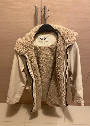Zara Ekru Çocuk Fermuarlı Kaban - Görsel 3