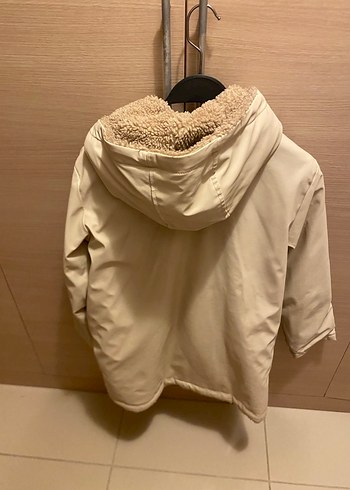 Zara Ekru Çocuk Fermuarlı Kaban - Görsel 4