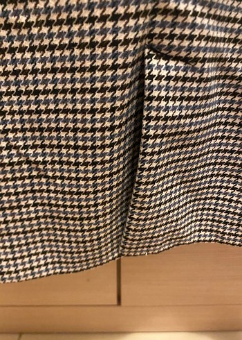 Kadın Kahverengi Ekose Düğmeli Blazer Ceket - Görsel 4