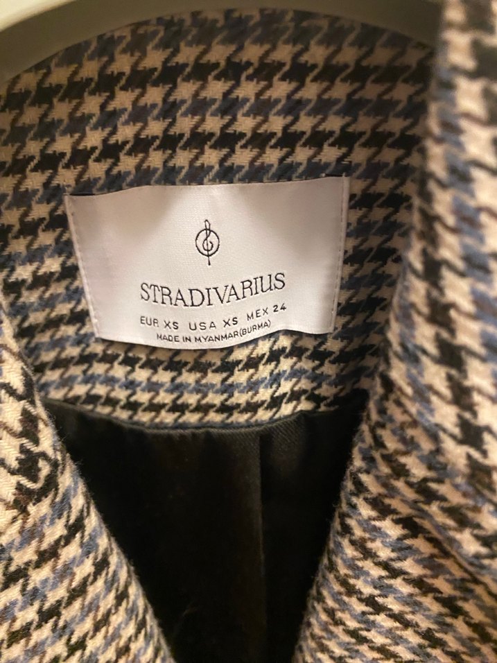 Kadın Kahverengi Ekose Düğmeli Blazer Ceket - Görsel 2