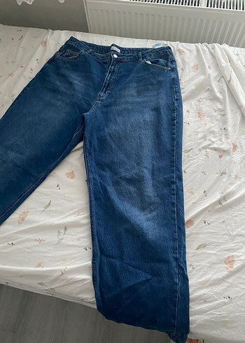 Kadın Mavi Loose Fit Midi Kot Pantolon