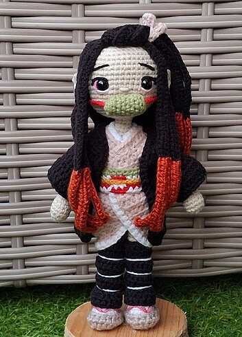  Beden kamado nezuko figür bebek amigurumi örgü