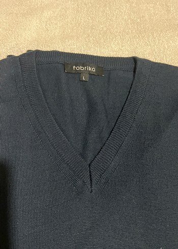 Erkek Larcivert V-Yaka Kazak - Görsel 3