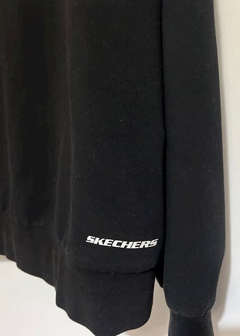 Skechers Siyah Kapüşonlu Fermuarlı Sweatshirt - Görsel 4