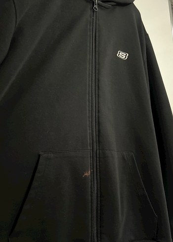 Skechers Siyah Kapüşonlu Fermuarlı Sweatshirt - Görsel 5