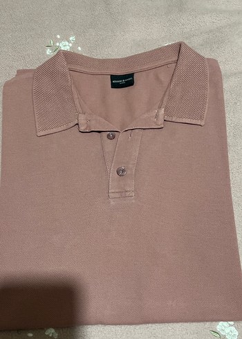 Pembe Düğmeli Erkek Polo Tişört - Görsel 2