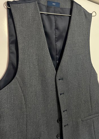 Düğmeli Gri Erkek Yelek - Görsel 2