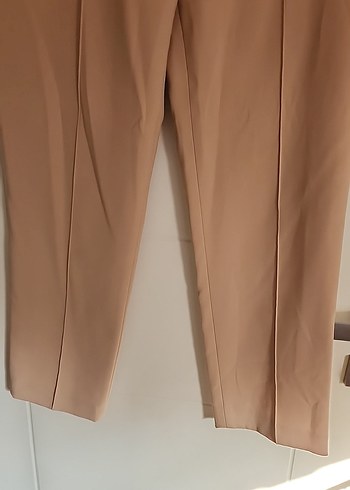 Bej Kadın Midi Kumaş Pantolon - Görsel 2