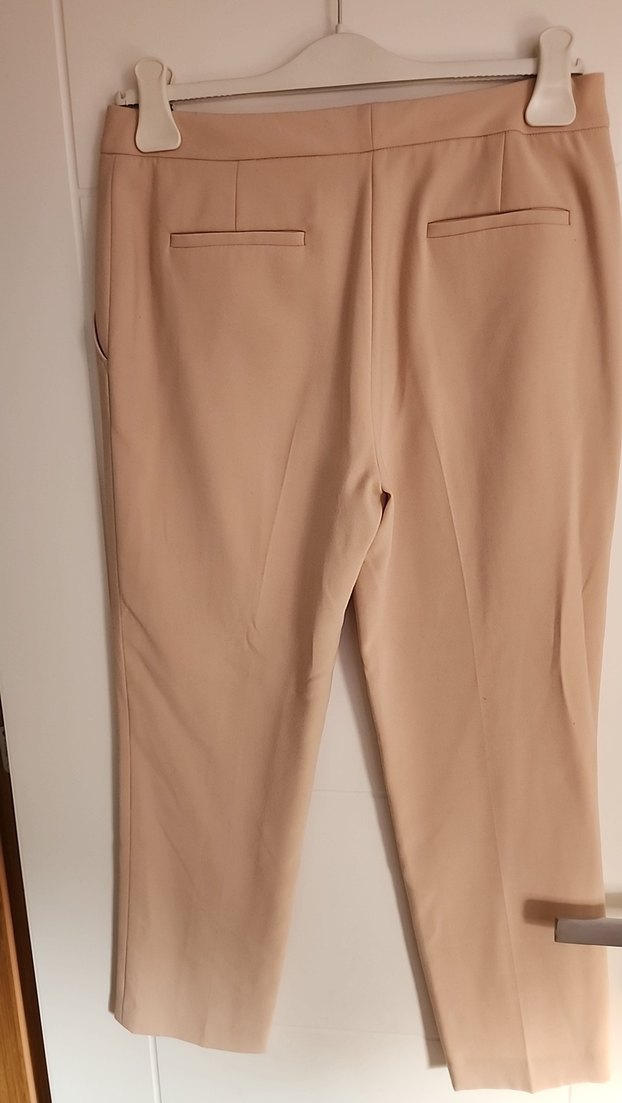 Bej Kadın Midi Kumaş Pantolon - Görsel 5