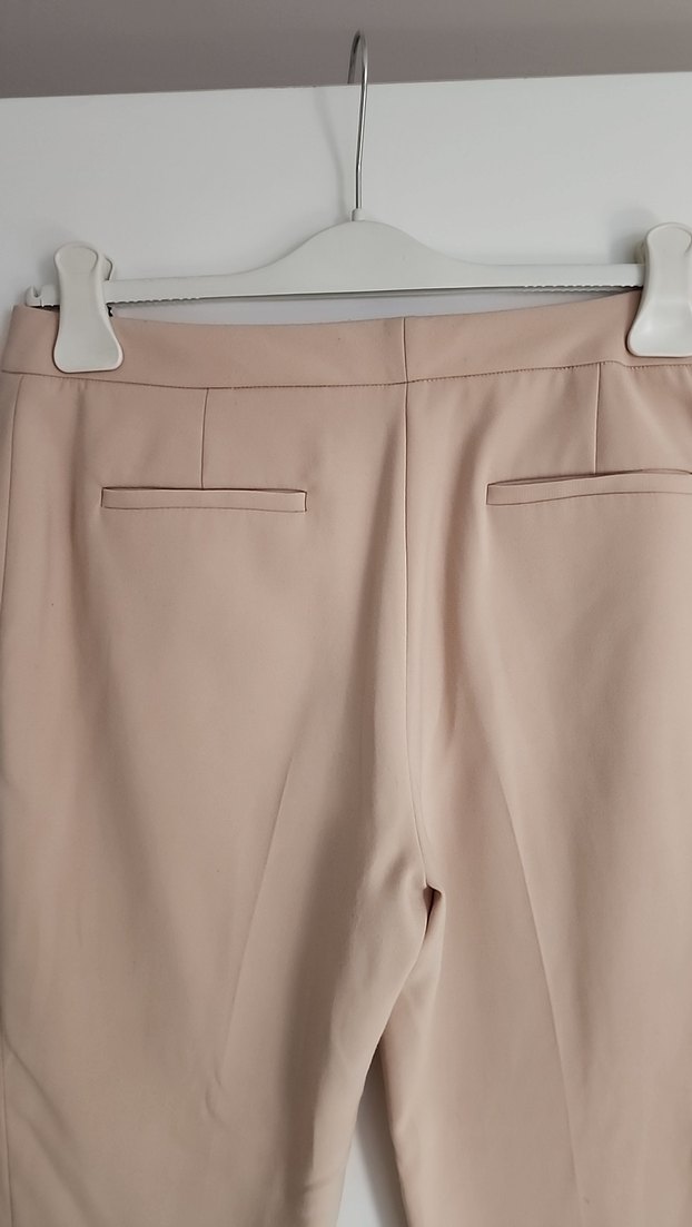 Bej Kadın Midi Kumaş Pantolon - Görsel 4