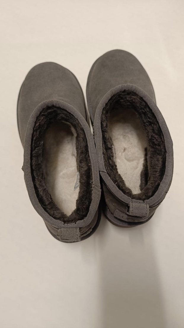 Gri Ugg Süet Kadın Dolgu Topuklu Bot - Görsel 4