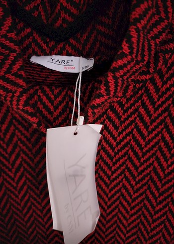 Kırmızı Yün Örgü Kadın Elbise - Görsel 2