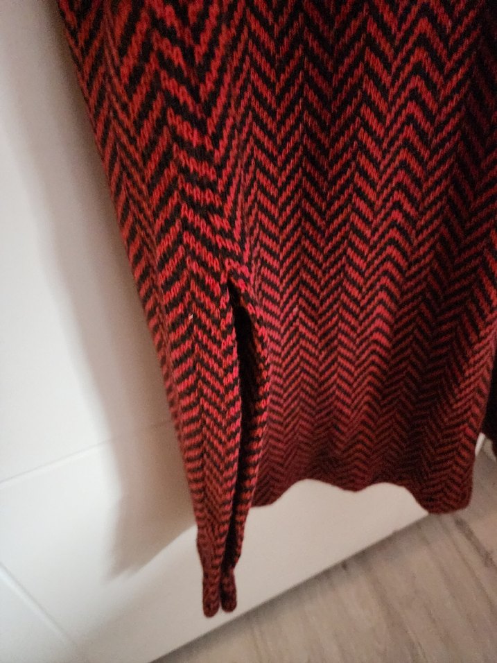 Kırmızı Yün Örgü Kadın Elbise - Görsel 4