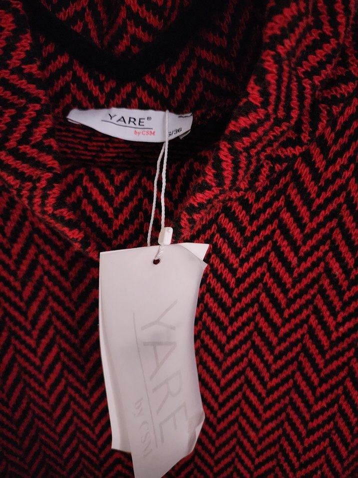 Kırmızı Yün Örgü Kadın Elbise - Görsel 2