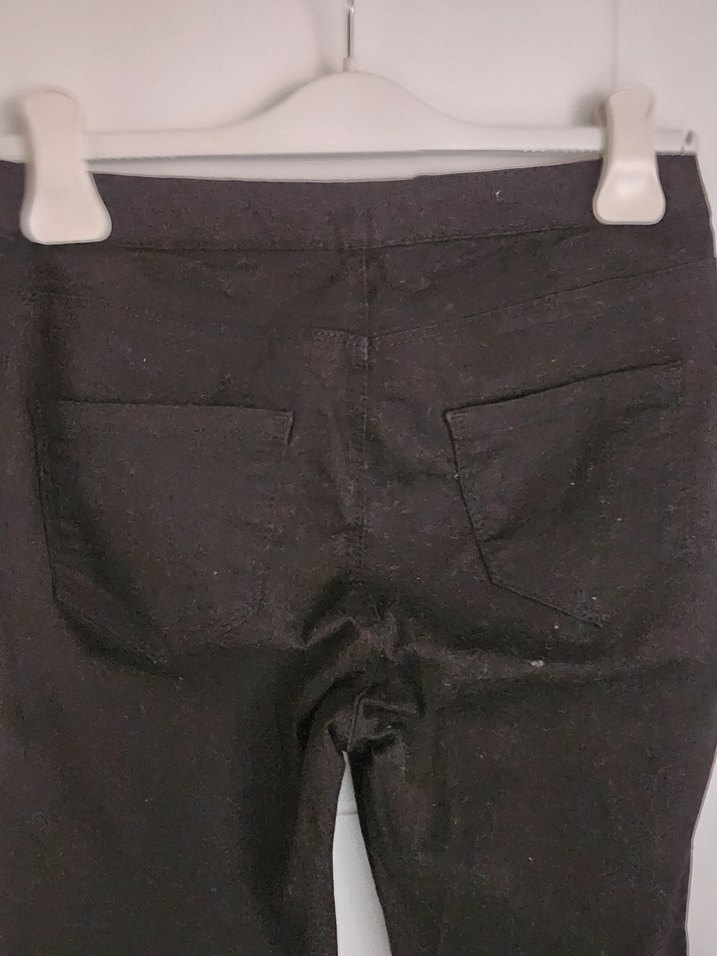 Siyah Düğmeli Kadın Kumaş  Tayt Pantolon - Görsel 4