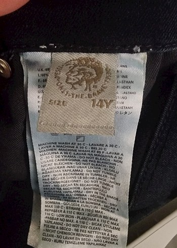 Diesel kid 14Y Lacivert Bel Detaylı Dar Kesim Jean - Görsel 4