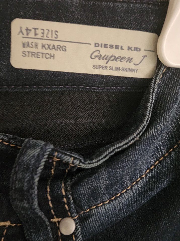 Diesel kid 14Y Lacivert Bel Detaylı Dar Kesim Jean - Görsel 3