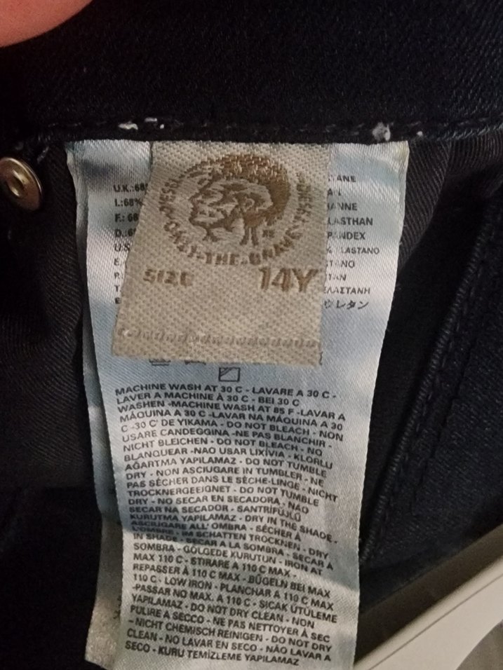 Diesel kid 14Y Lacivert Bel Detaylı Dar Kesim Jean - Görsel 4