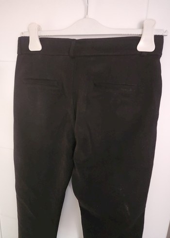 Siyah Süet Düğmeli Kadın Kumaş Pantolon - Görsel 4