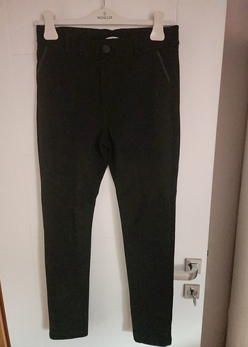 Siyah Süet Düğmeli Kadın Kumaş Pantolon - Görsel 3