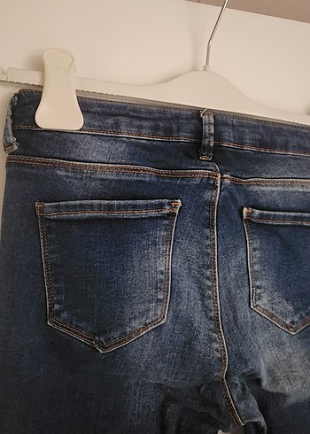 Düğmeli Koton Kadın Denim Jean - Görsel 4