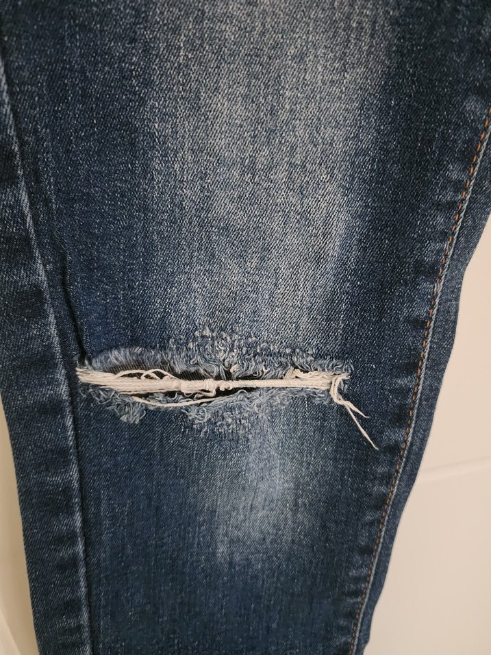 Düğmeli Koton Kadın Denim Jean - Görsel 2