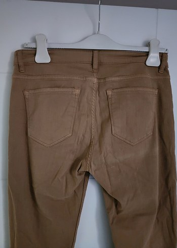 Bej Kadın Kumaş Düğmeli Pantolon - Görsel 3