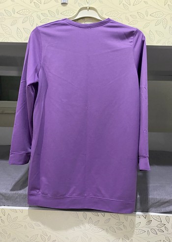 Mor Düğmeli Uzun Kollu Kadın Tunik - Görsel 3