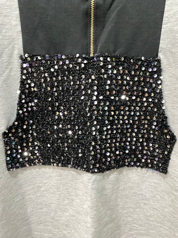 Gri Kadın Eşofman Takımı Payet Detaylı - Görsel 3