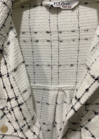 Beyaz Kareli Kadın Gömlek - Görsel 5