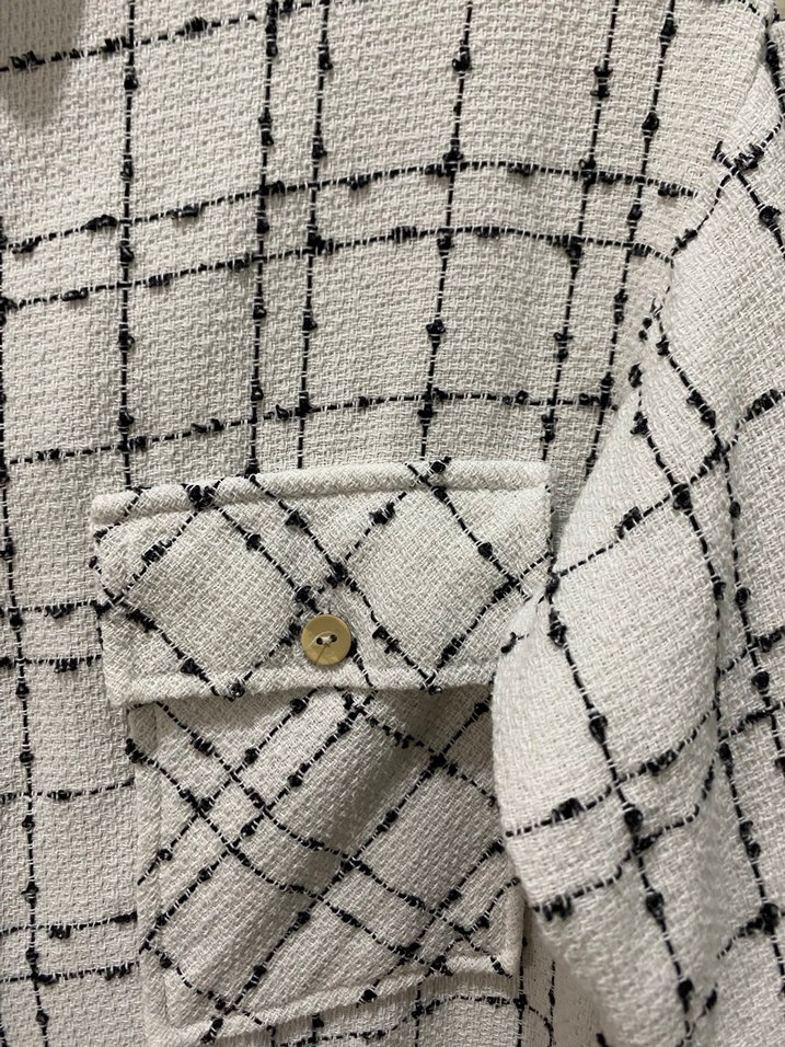 Beyaz Kareli Kadın Gömlek - Görsel 3