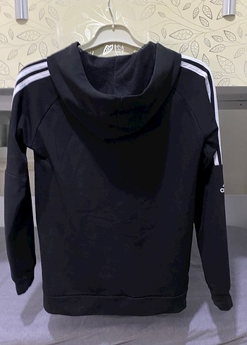 Adidas Siyah Fermuarlı Kapüşonlu Unisex Ceket - Görsel 4