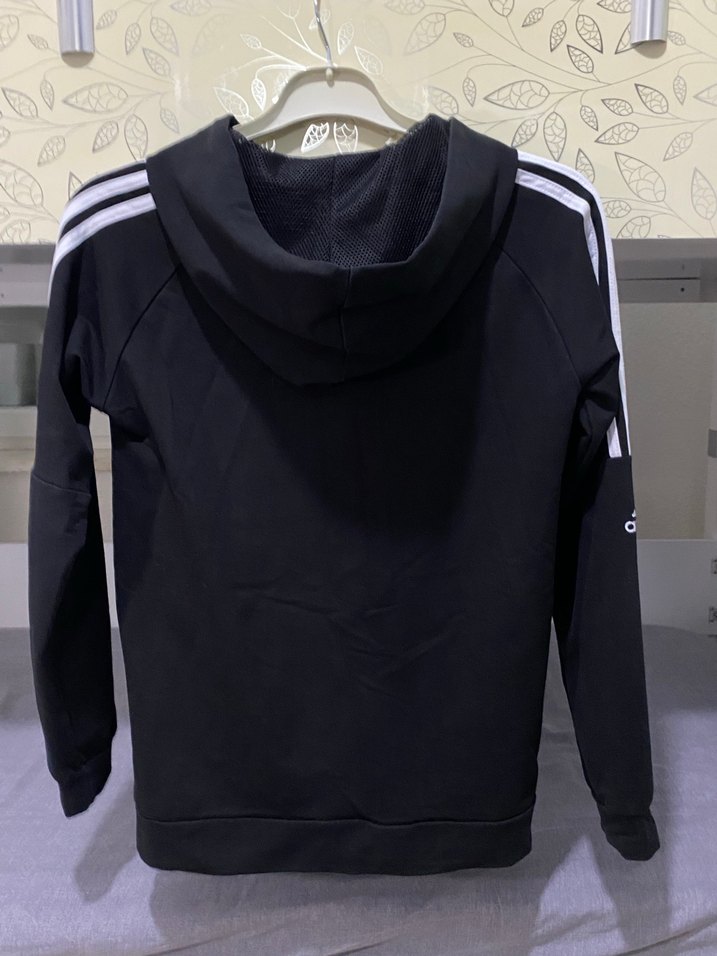 Adidas Siyah Fermuarlı Kapüşonlu Unisex Ceket - Görsel 4
