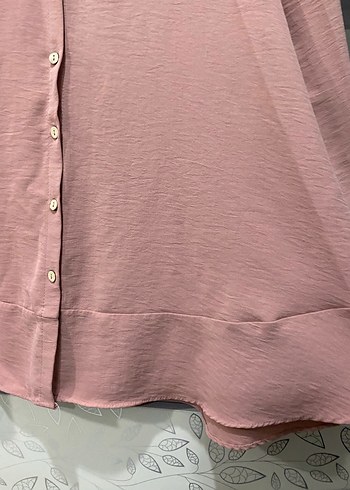 Pembe Uzun Kollu Düğmeli Tunik - Görsel 3