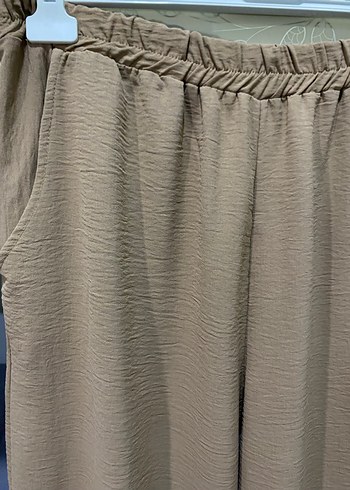 Bej Keten Rahat Kadın Pantolon - Görsel 2