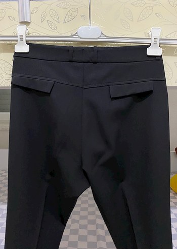 Siyah Normal Boy Kadın Kumaş Pantolon - Görsel 3