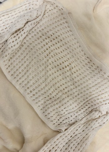 Beyaz Bohem Örgü Uzun Kollu Kazak - Görsel 3