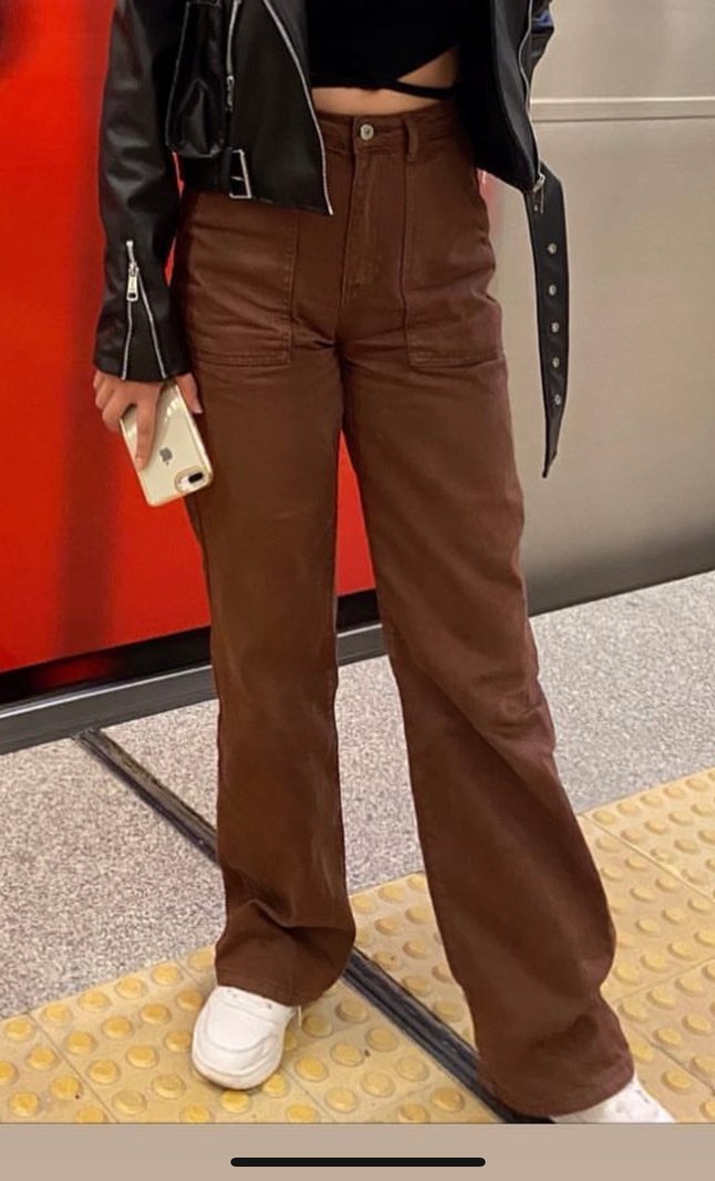 Kadın Kahverengi Bol Kesim  Pantolon - Görsel 3