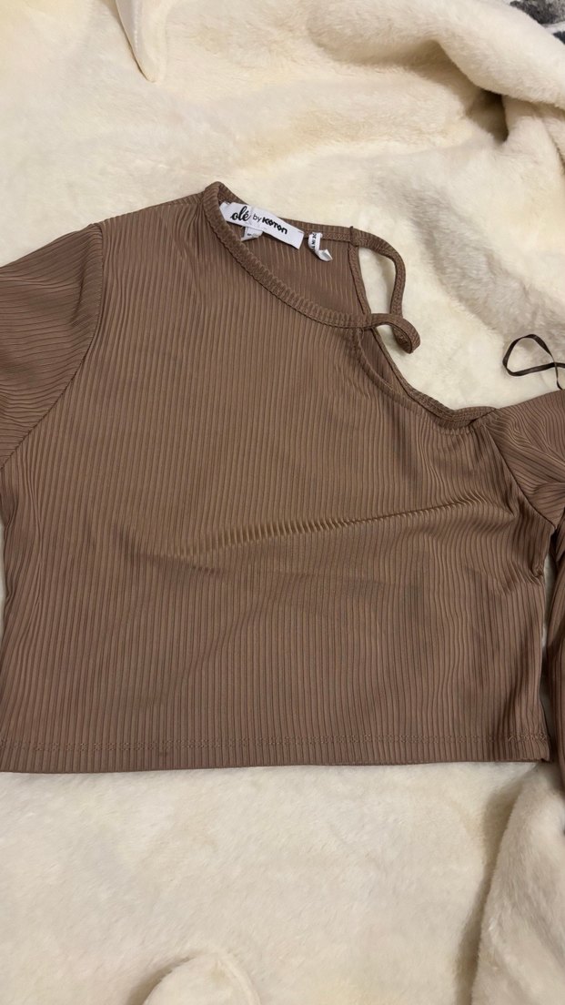 Kahverengi Uzun Kollu Kadın Bluz - Görsel 3