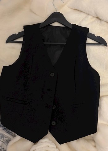 Siyah Düğmeli Kadın Yelek - Görsel 2