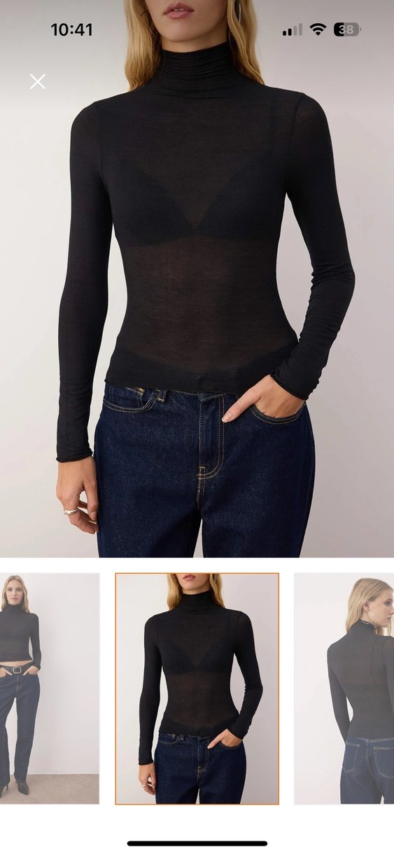 Siyah Balıkçı Yaka Kadın Bluz - Görsel 2