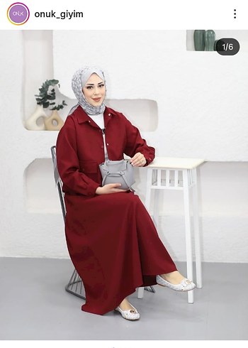 Bordo Uzun Salaş Elbise - Görsel 2