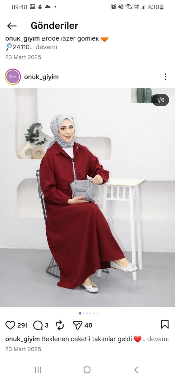 Bordo Uzun Salaş Elbise - Görsel 2