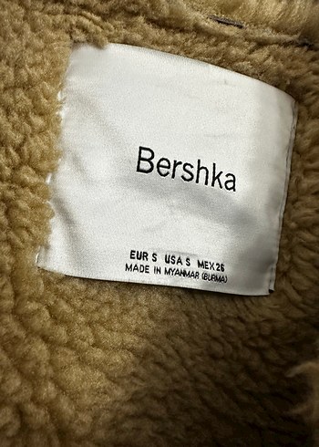 26 Beden kahverengi Renk Bershka Kahverengi Kürklü Deri Kadın Ceket