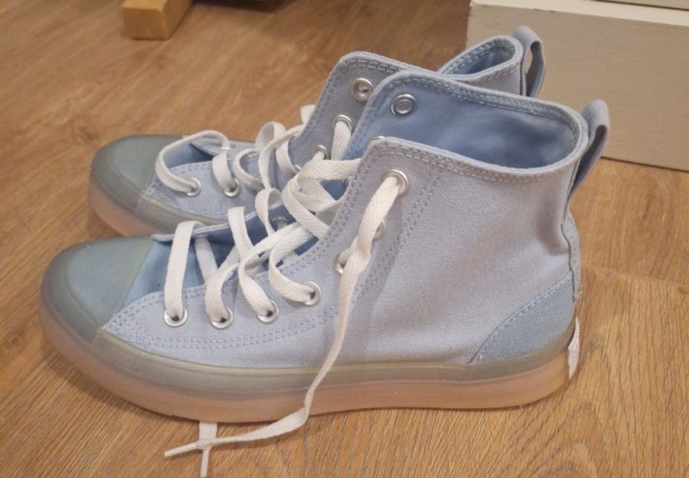 Mavi Gri Kadın Dolgu Topuklu Spor Ayakkabı - Görsel 2