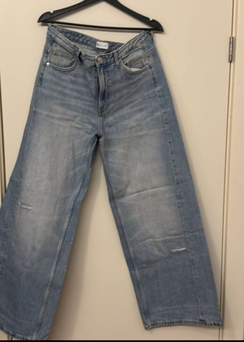 Kadın Mavi Bol Kesim Denim Jean - Görsel 2