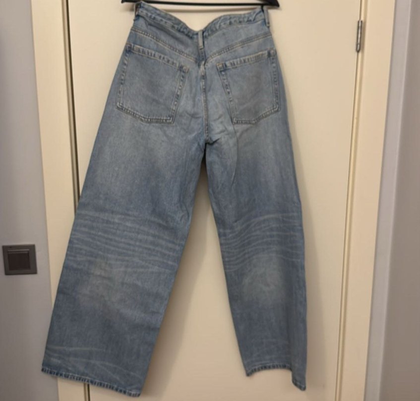 Kadın Mavi Bol Kesim Denim Jean - Görsel 3