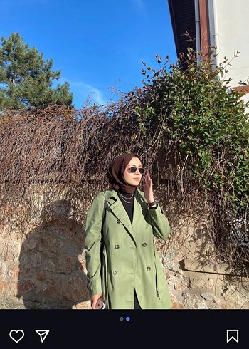 Kadın Haki Midi Trençkot - Görsel 2