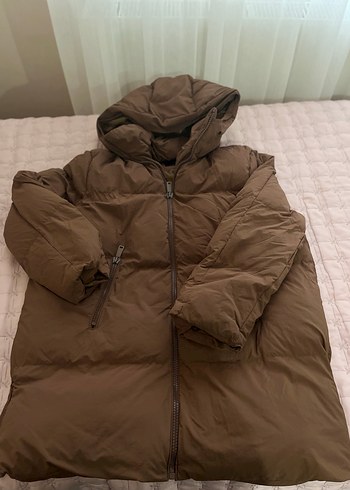 Kahverengi Midi Kadın Kışlık Mont - Görsel 2