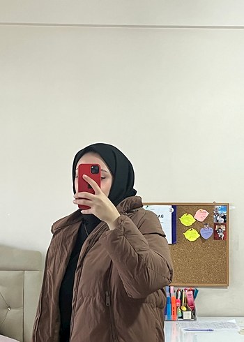 Kahverengi Midi Kadın Kışlık Mont - Görsel 5